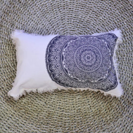 Mindful Goods - Black Mandala Cushion Cover - Natural - 30cm x 50cm