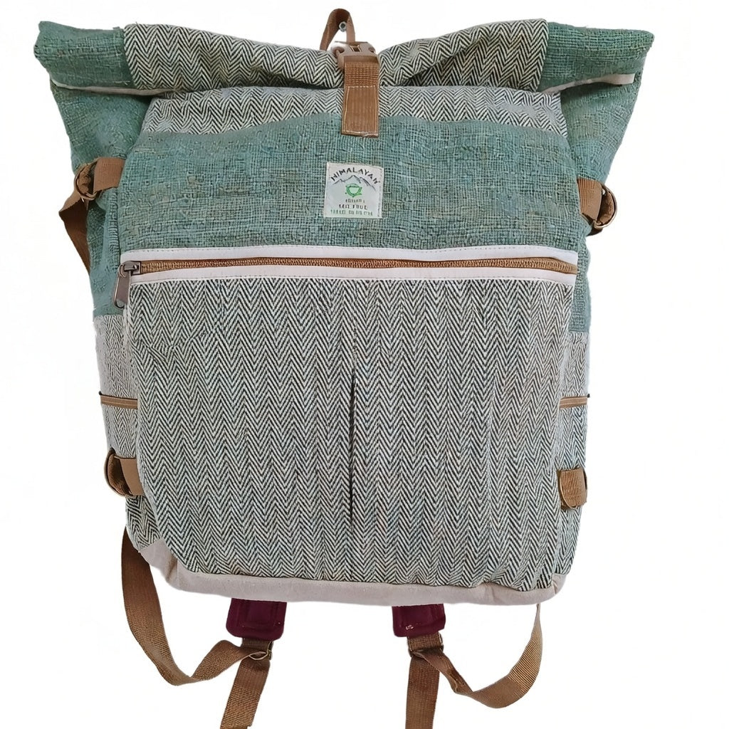 Mindful Goods - Hemp Trekking Rolling Backpack - Sage Green