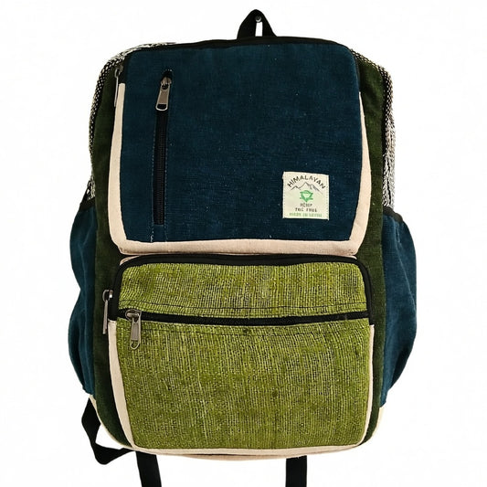 Mindful Goods - Large Hemp Backpack - Teal and Sage