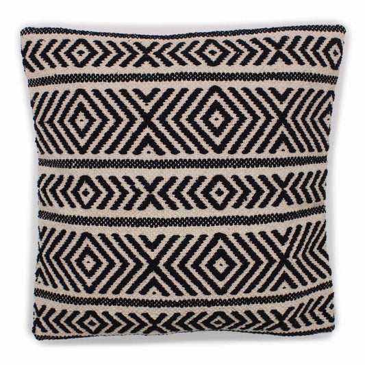 Mindful Goods - Tribal Design Cushion Cover - Black - 45cm x 45cm