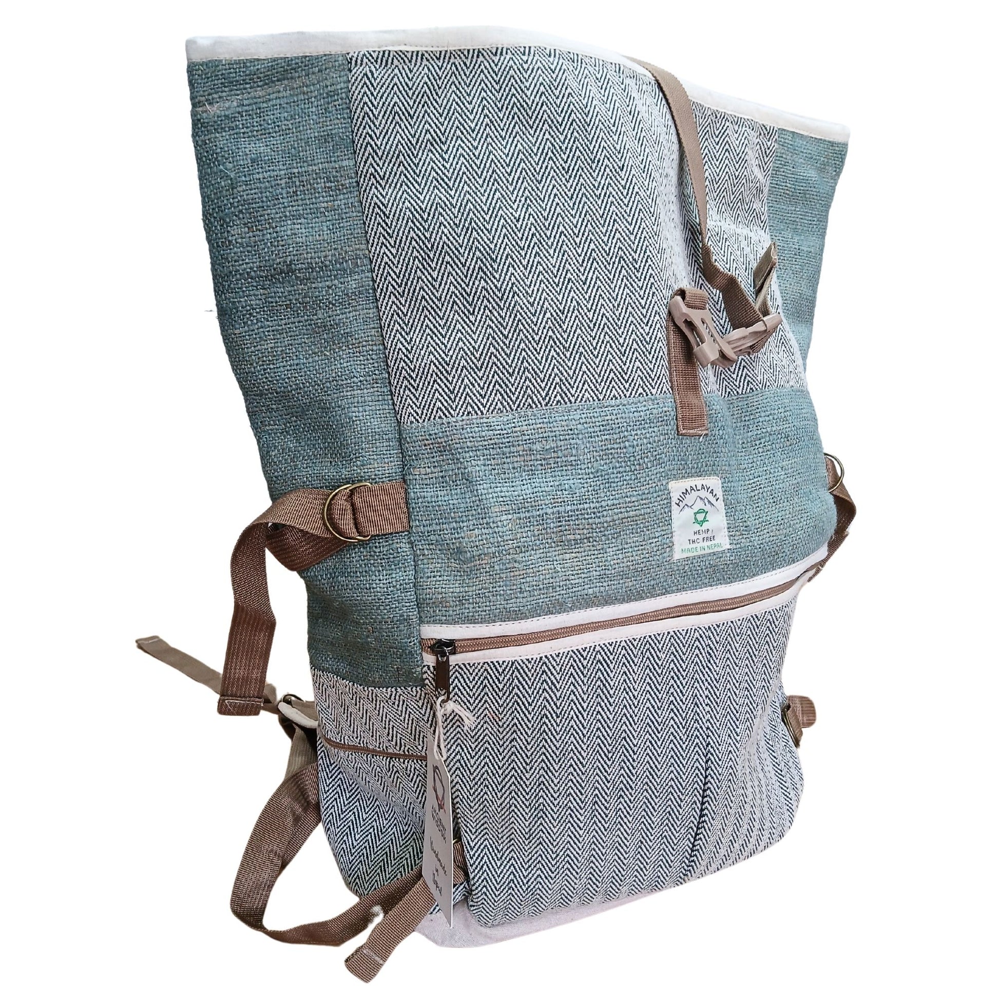 Mindful Goods - Hemp Trekking Rolling Backpack - Sage Green