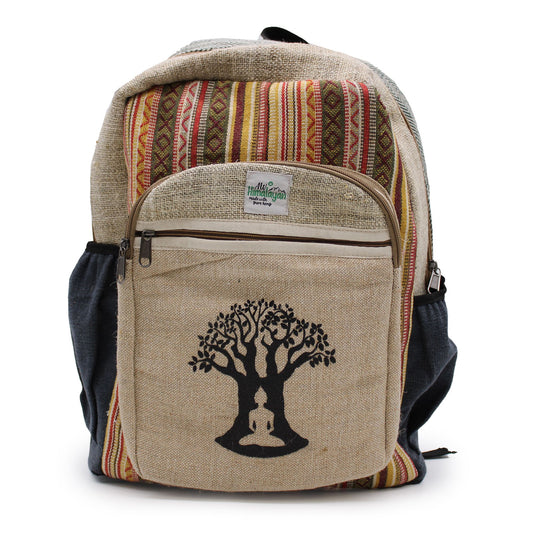 Mindful Goods - Large Hemp Backpack - Bodhi Tree Design